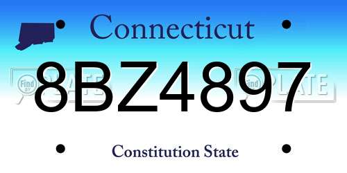 8BZ4897 Connecticut License Plate