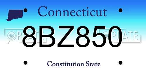 8BZ850 Connecticut License Plate