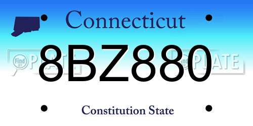 8BZ880 Connecticut License Plate