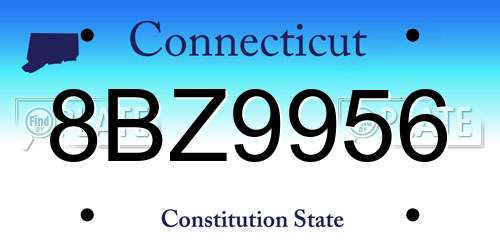 8BZ9956 Connecticut License Plate