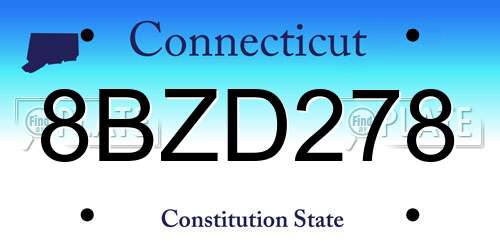 8BZD278 Connecticut License Plate