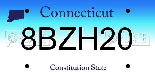 8BZH20 Connecticut License Plate