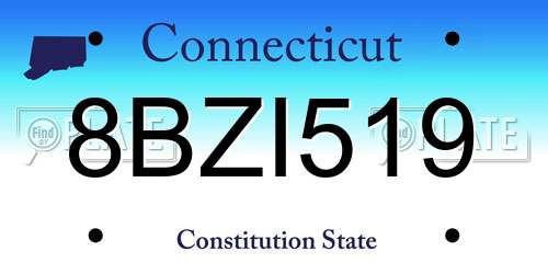 8BZI519 Connecticut License Plate