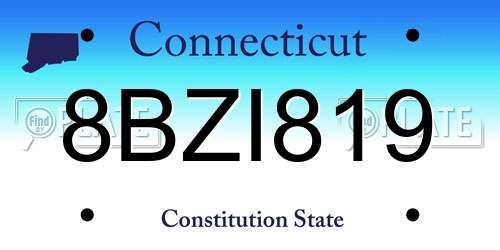 8BZI819 Connecticut License Plate