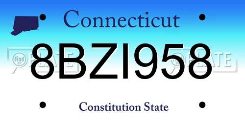 8BZI958 Connecticut License Plate
