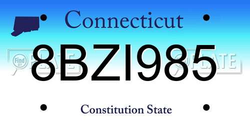 8BZI985 Connecticut License Plate