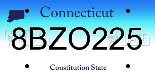 8BZO225 Connecticut License Plate