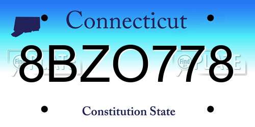 8BZO778 Connecticut License Plate