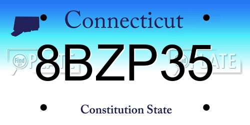 8BZP35 Connecticut License Plate