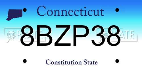 8BZP38 Connecticut License Plate