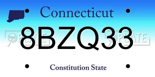 8BZQ33 Connecticut License Plate