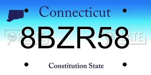 8BZR58 Connecticut License Plate