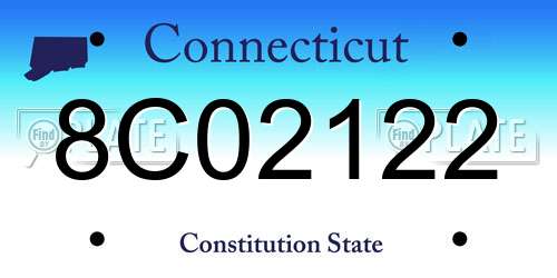 8C02122 Connecticut License Plate