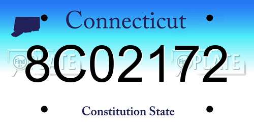 8C02172 Connecticut License Plate