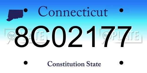 8C02177 Connecticut License Plate