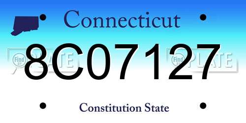 8C07127 Connecticut License Plate