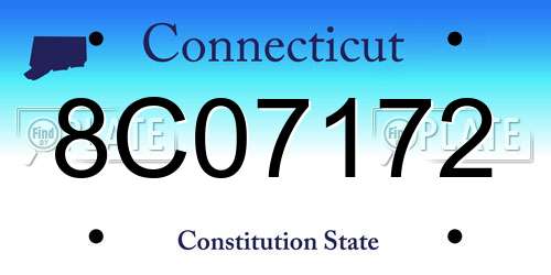 8C07172 Connecticut License Plate