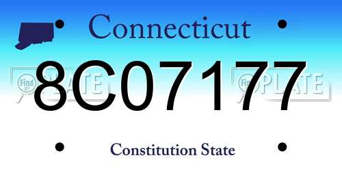 8C07177 Connecticut License Plate