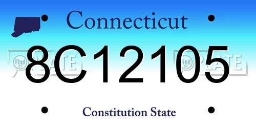8C12105 Connecticut License Plate