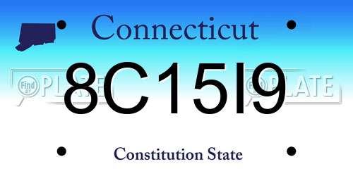 8C15I9 Connecticut License Plate