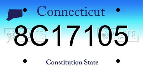 8C17105 Connecticut License Plate
