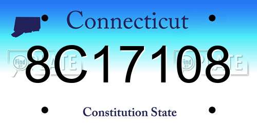 8C17108 Connecticut License Plate