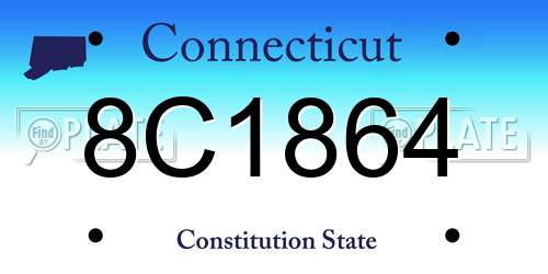 8C1864 Connecticut License Plate