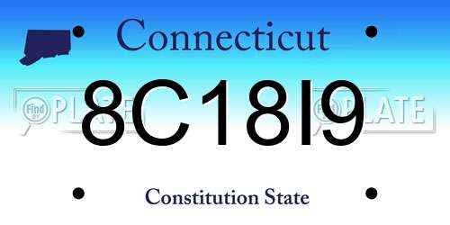 8C18I9 Connecticut License Plate