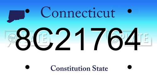 8C21764 Connecticut License Plate