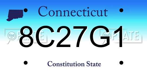 8C27G1 Connecticut License Plate