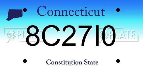 8C27I0 Connecticut License Plate