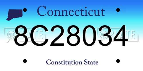 8C28034 Connecticut License Plate