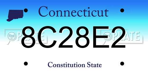 8C28E2 Connecticut License Plate