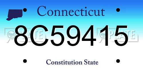 8C59415 Connecticut License Plate