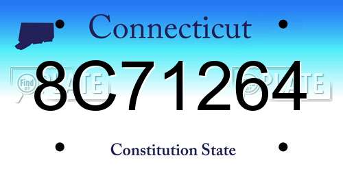 8C71264 Connecticut License Plate