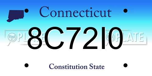 8C72I0 Connecticut License Plate