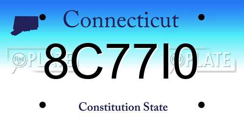 8C77I0 Connecticut License Plate