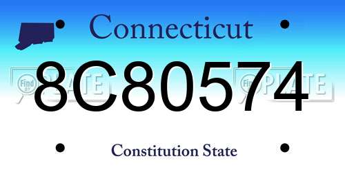 8C80574 Connecticut License Plate