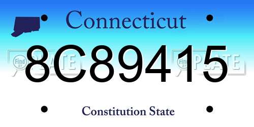 8C89415 Connecticut License Plate