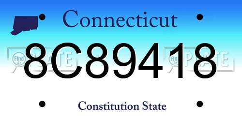 8C89418 Connecticut License Plate