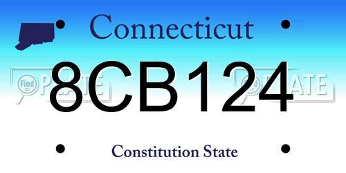 8CB124 Connecticut License Plate