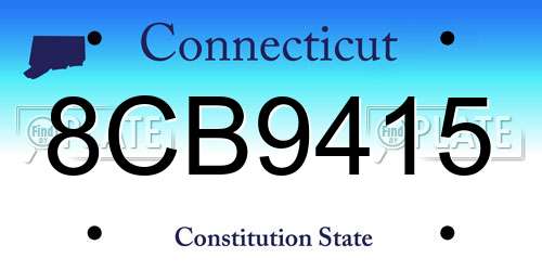 8CB9415 Connecticut License Plate