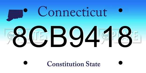 8CB9418 Connecticut License Plate