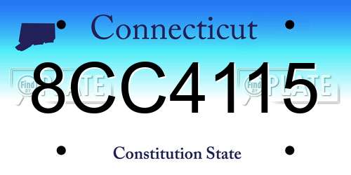 8CC4115 Connecticut License Plate