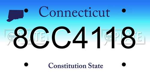 8CC4118 Connecticut License Plate