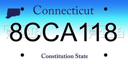 8CCA118 Connecticut License Plate