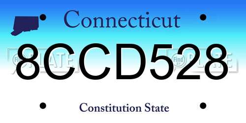 8CCD528 Connecticut License Plate