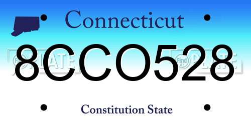 8CCO528 Connecticut License Plate