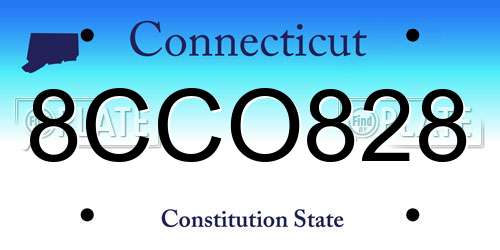 8CCO828 Connecticut License Plate