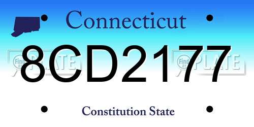 8CD2177 Connecticut License Plate